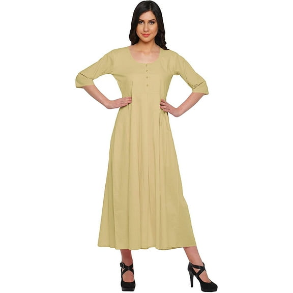 Moomaya Solid Scoop Neck Indian Wear For Women Kurtis Readymade Kurti Anarkali