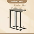 thumbnail image 2 of Gymax C-shaped End Table Modern Sofa Side Table w/ Adjustable Foot Pads Rustic Gray & Black, 2 of 8