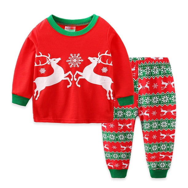 Conjunto de pijama navideño para niños, conjunto navideño de dos piezas para niños y niñas