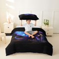 thumbnail image 2 of Homewish Purple Western Dragon Twin Duvet Cover,Retro Animal Twin Bedding,Black Reversible,2 Pieces,1 Duvet Cover and 1 Pillowcase, 2 of 6