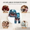 thumbnail image 6 of KLL Cartoon Cute Shark Print Women's Long Sleeve Pajamas with Pants Sleepwear Loungewear 2 Set-Large, 6 of 7