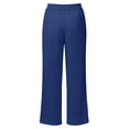 thumbnail image 4 of FRSASU Pants for Women Button Elastic Waist Spring Fall Pants Lightweight Solid Color Trousers with Pockets Navy M(M), 4 of 7