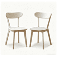 thumbnail image 3 of Firmoz Solid Wood Dining Chair, Mid Century Modern Curved Backrest with Upholstered Seat for Kitchen, White, 3 of 10