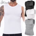 thumbnail image 2 of Men Body Shaper Vest Compression Shirts Slimming Tummy Control Tight Tank Tops Shapewear Workout Abs Abdomen Chest Undershirt WHITE XXL, 2 of 6