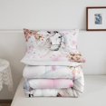 thumbnail image 4 of White Horse Comforter Set Chic Pink Floral Flowers Bedding Set Watercolor Animal Design Comforter Teens Bedroom Decor Wildlife Duvet Set King Size, 4 of 6