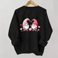 thumbnail image 2 of Womens Valentine Gnome Sweatshirt Cute Oversized Shirt for Her, Soft Lightweight Casual Crewneck, Holiday Gift Idea, Black,Size XL, 2 of 6