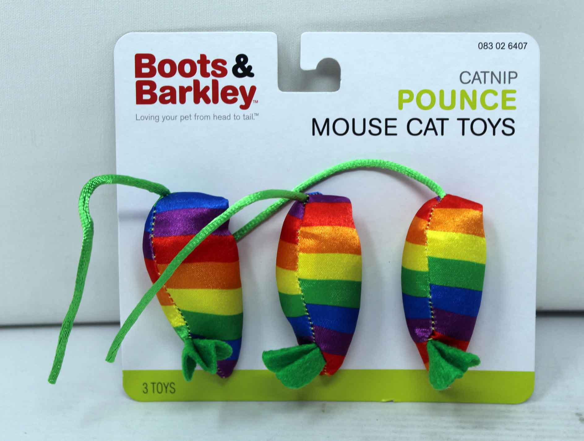 rainbow mouse cat toy