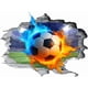thumbnail image 3 of Adhesivo de pared de fútbol 3D con llamas de fútbol, ​​vinilo adhesivo para pared, diseño de pared de fútbol que rompe las paredes., 3 of 9