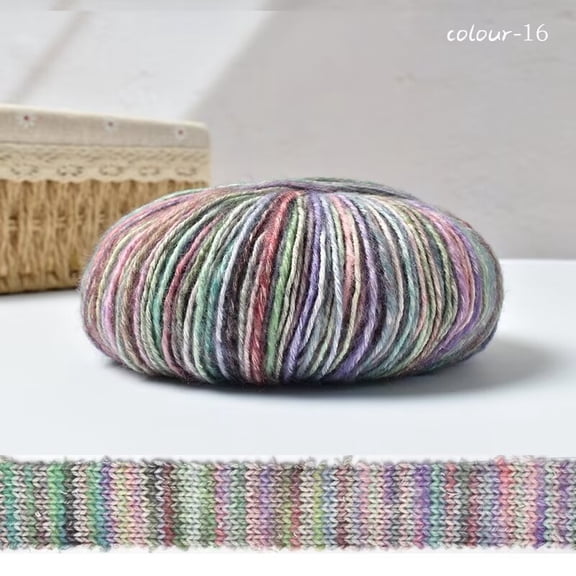 XmhyTop-A 50g Colorful Mixed Cotton Velvet Yarn Soft Cotton Acrylic Blend Craft Yarn for Knitting Crochet, DIY Handcraft Yarn,Color 16