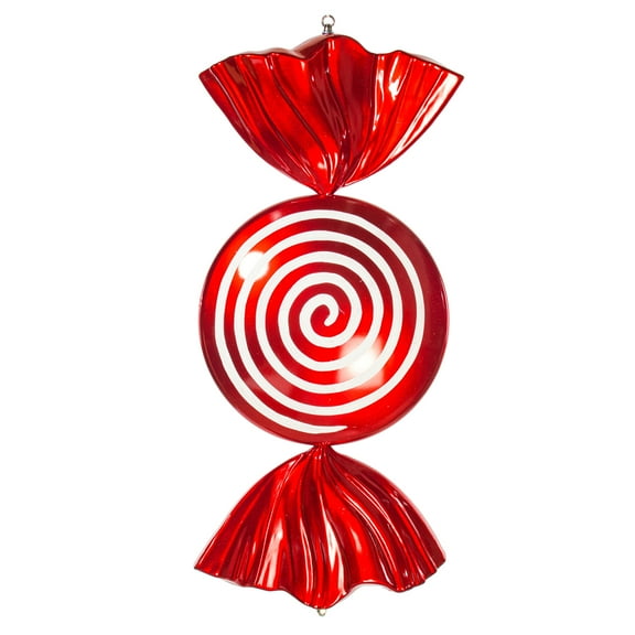Vickerman 37" Red-White Flat Peppermint Candy Christmas Ornament