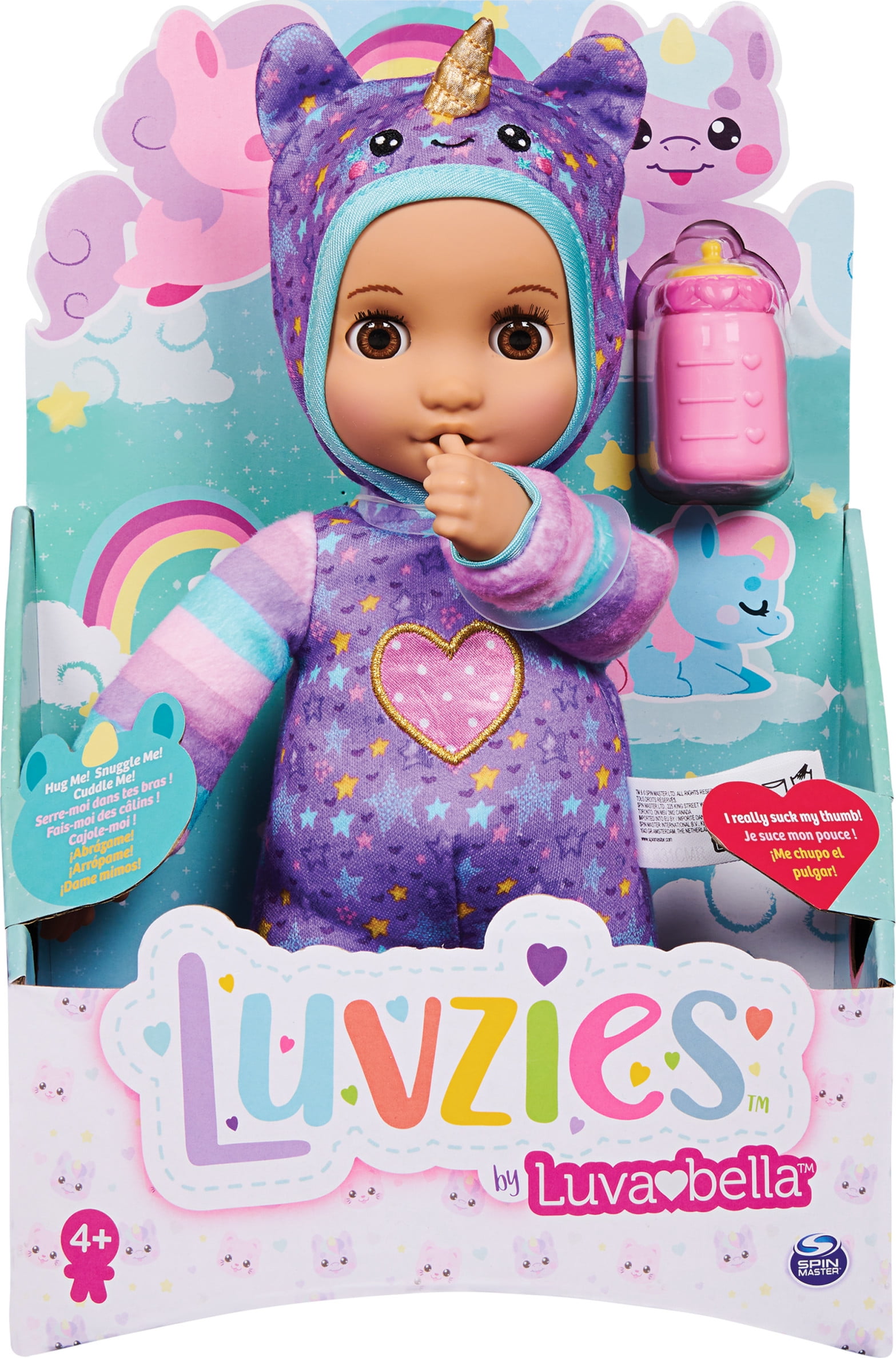 Luvzies by Luvabella, Unicorn Onesie 11-inch Cuddly Baby Doll