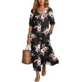 thumbnail image 4 of Lnmiateer Women Beach Vacation Swing Dress Collared 3/4 Sleeve Button‑Down Loose Fit With Side Pockets Casual Going‑Out Outfit, 4 of 7