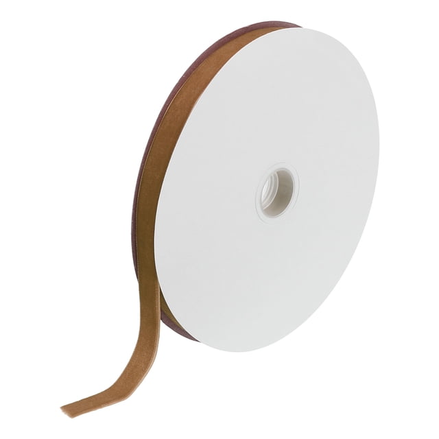 Unique Bargains Velvet Ribbon 5/8 Inch x 25 Yard Single Face Spool Silky Velvet Fabric DIY Crafts Gift Wrapping Coffee Color