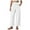 White, variant on vigerkar Women's Casual Pants Drawstring Elastic Waist Pants Flowy Wide Leg Beach Trousers with Pockets Navy, XXL