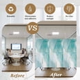 thumbnail image 5 of Marble Aqua Window Privacy Film, Gradient Gold Aesthetics Abstract Minimalist Art Static Cling UV Sun Blocking Heat Control Window Tint, Non-Adhesive One Way Windows Privacy Cover 17.7''x78.7'', 5 of 7