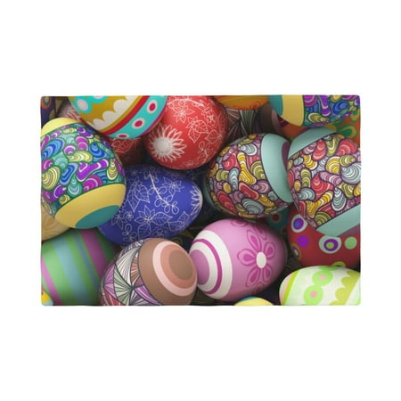 

Placemats Set of 6 Easter Eggs1 Place mats for Dining Table Indoor/Outdoor Cute Heat Resistant Washable Table Mats(18 x 12 )