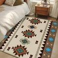 thumbnail image 5 of Kitchen Mats for Floor 3x5 Ft, Boho Southwest Non Slip Area Rugs for Kitchen Bedroom Entryway, Farmhouse Aztec Tribe Brown Blue Plaid Washable Carpet Runner Rug Floor Mats for Bedroom Home Decor, 5 of 9