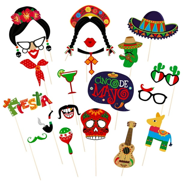 NUOLUX 20PCS Photo Booth Props Fiesta Party Supplies Mexican Carnival Prop  for Wedding Birthday Party Favors - Walmart.com
