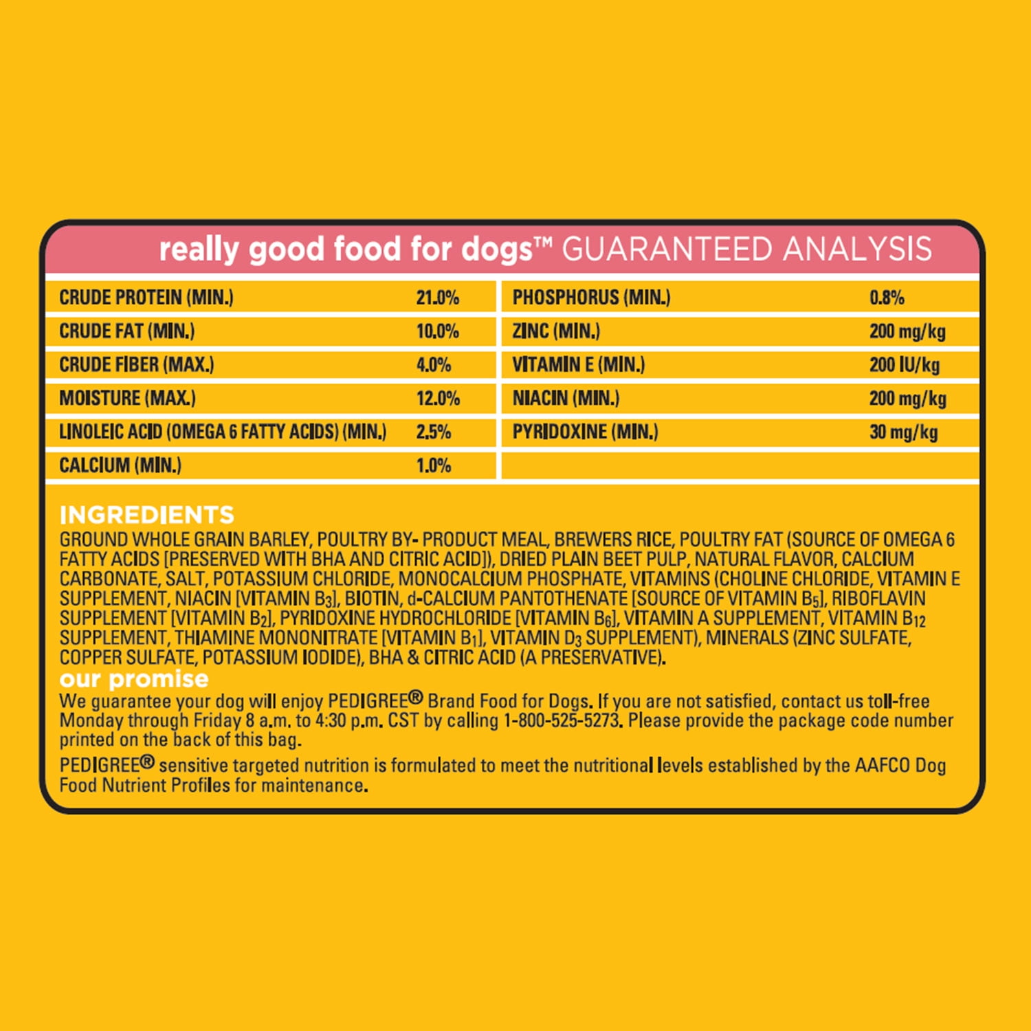 Pedigree Puppy Food Nutrition Facts