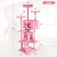 thumbnail image 3 of CL.HPAHKL 70in Cat Tree Tower, Multi-Level Cat Tower Furniture Activity Center with Platform Scratching Posts Stand House Condo and Toy, Cat Condos for Indoor Cats Activity Relaxing, Pink, 3 of 7