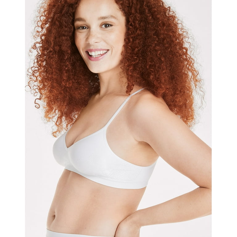 Hanes Ultimate Women's Wireless Bra, Seamless Comfy Support White M