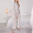 thumbnail image 3 of Hirioo bow on polka dots for Women's Pajama Sets 2 Piece Pjs Women's Long-Sleeved Pajama Set Button Down Sleepwear,S-XXL-Medium, 3 of 7