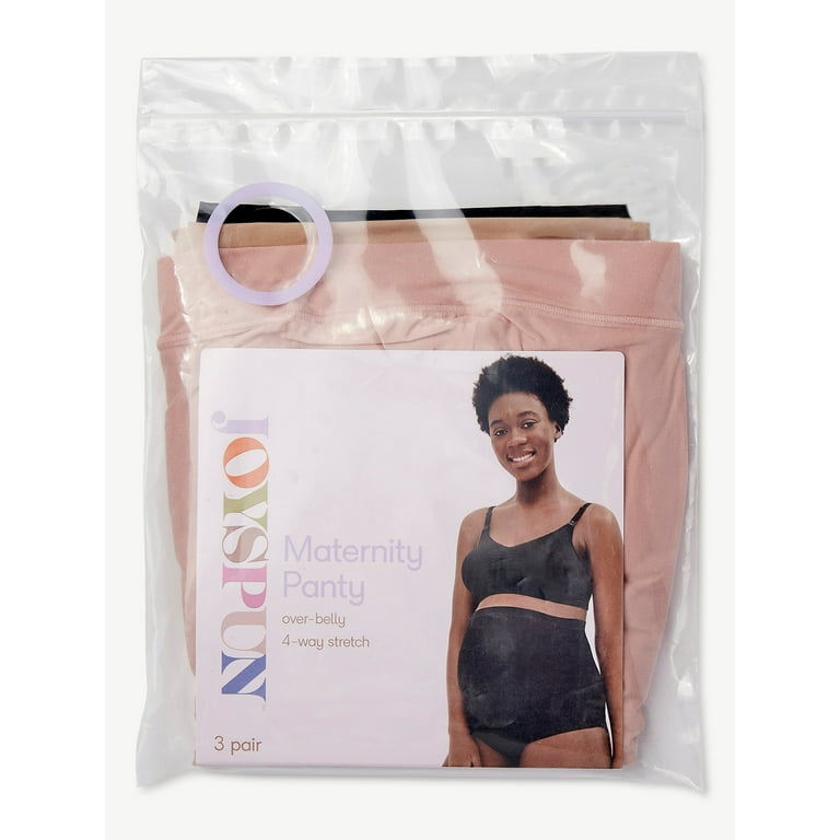 Joyspun Women's Maternity Over the Belly Underwear, 3-Pack, Sizes up to 3X