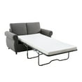thumbnail image 3 of 57.9 inches Pull Out Sofa Bed Loveseat Sleeper with Twin Size Memory Mattress with Two USB Ports for Living Room Spaces, Grey, 3 of 19