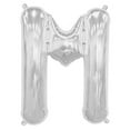 thumbnail image 2 of Letter M Balloon, 13.5", Silver, 2 of 2
