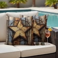thumbnail image 5 of Stars Art Rustic Pillow Covers 2 Pack Independence Day Patriotic Pillowcase Waterproof Outdoor Throw Pillow Cover for Patio Garden Square Cushion 20”x20”, 5 of 9