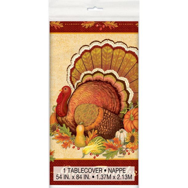 Give Thanks Thanksgiving Plastic Tablecloth 84 X 54 In 1ct Walmart Com Walmart Com