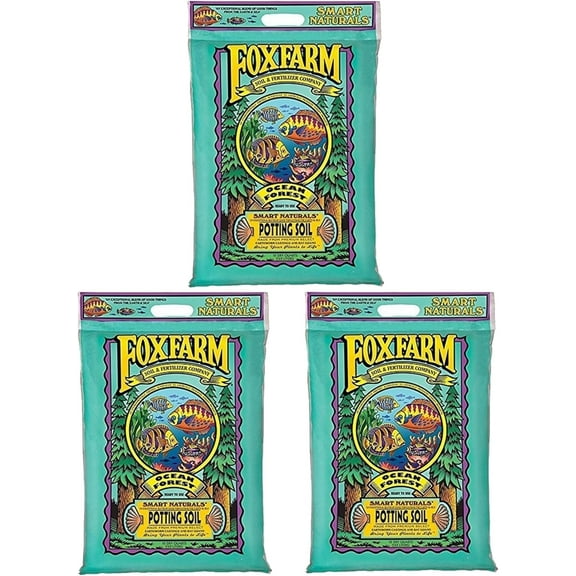 Ocean Forest Potting Soil, 12qt – Light, Aerated Texture, Designed for All Container Plants – pH Adjusted for Optimal Nutrient Uptake, Effectively Retains Moisture (12 Quart (3 Pack))