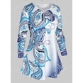 thumbnail image 2 of Más el tamaño de manga larga de Paisley Camiseta estampada Rosegal  Mangas largas de talla grande, 2 of 5
