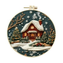 Halloween Decorations Indoor Outdoor - Christmas Embroidery Accessories - Christmas Embroidery Craft Kits ,Hand Christmas Diy Embroidery Patterns Stamped Kit