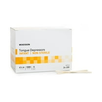 McKesson Tongue Depressors for Infants, Wooden - Non-Sterile, 4 1/2 in, 1000 Count, 1 Pack