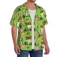thumbnail image 2 of Goofa Cute Green Frog Printed Men's Casual Short-sleeved Shirt,Lightweight Breathable Button-down,Summer Casual men's top,Versatile Fashion shirt-Medium, 2 of 7