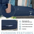 thumbnail image 2 of JOIVI 4 Pieces PE Rattan Sectional Outdoor Conversation Sofa Set with Gray Wicker, Navy Blue Cushion, 2 of 9