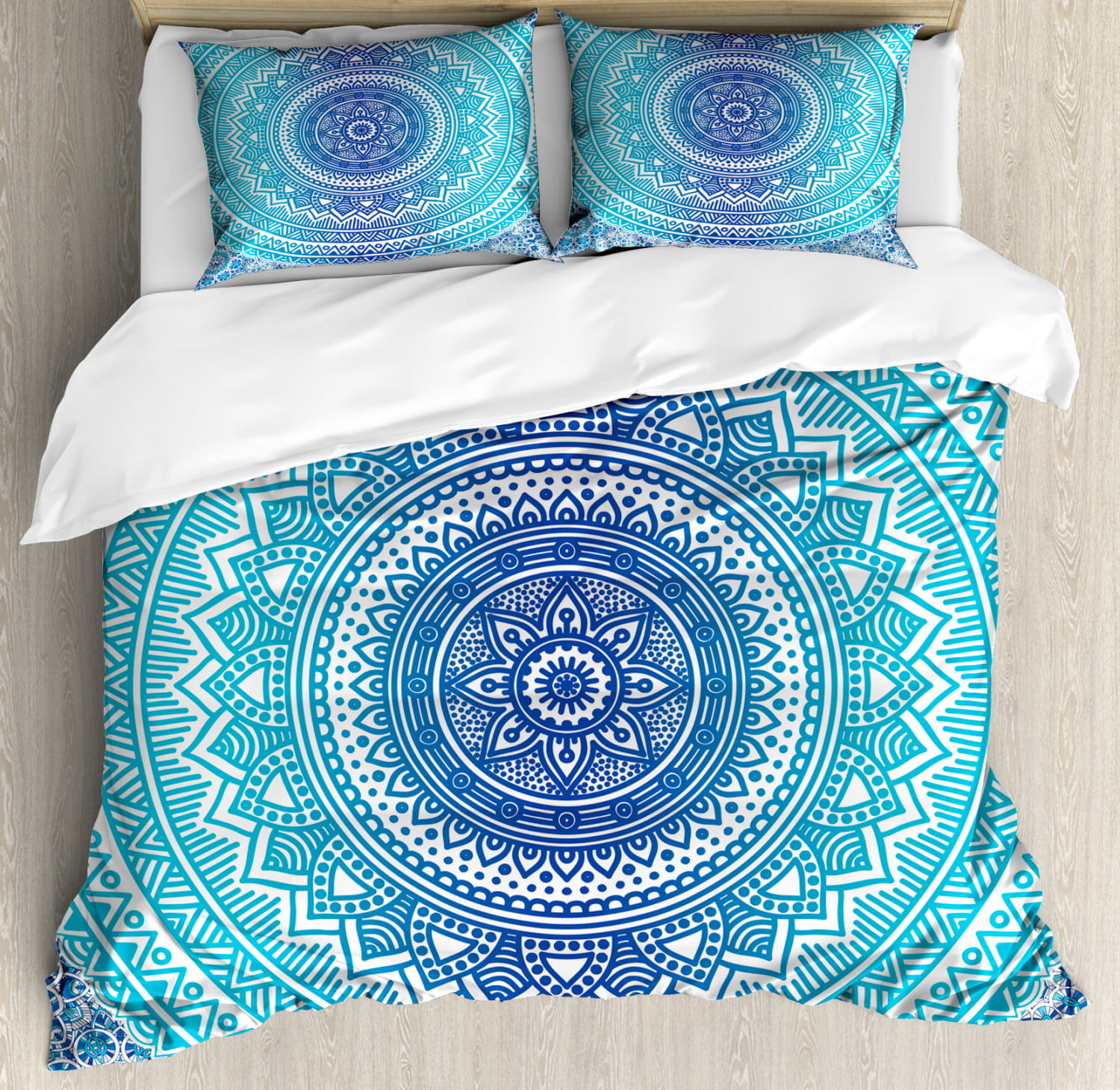 30 X 20 Decorative Standard Queen Size Printed Pillowcase Modern Oriental Pattern with Sea Stars Florals Circles Inside Artwork Print Brown Turquoise Lunarable Paisley Pillow Sham