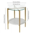 thumbnail image 5 of Evelyn&Zoe Otto 20" Wide Round Side Table with MDF Shelf, Brass and White Lacquer, 5 of 8