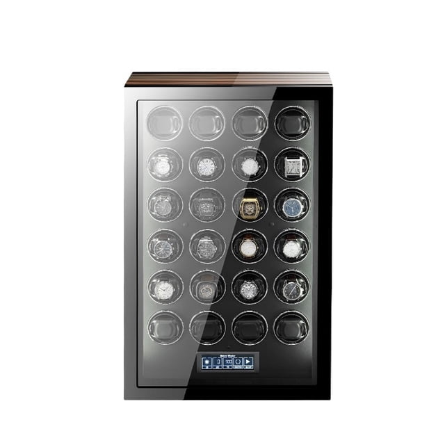 Luxury Automatic Watch Winder Safe Box With Motor LCD Touch Screen And Wooden Watch Accessories Boxes Remote Control ,Strong Secure