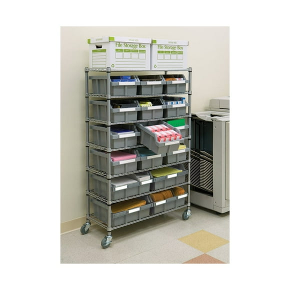 Vancouver Classics 7-Tier NSF Steel Wire 16 Bin Rack Storage Shelving