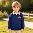 thumbnail image 5 of mgoYE Toddler Boy Quarter Zip Collared Pullover Long Sleeve Fall Winter Baby Boy Clothes Outfit, 5 of 8
