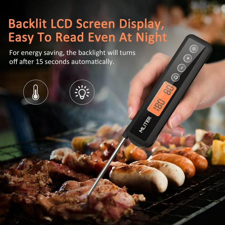 Meat Thermometer Digital Food Thermometer with Electronic Ready Alarm,  Instant Read Thermometer Fork for BBQ Cooking Grilling Kitchen Gadgets  Steak