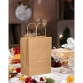 thumbnail image 5 of 50-Packs Brown Paper Gift Bags with Handles Bulk 8.3"x3"x 6" Small Size Paper Bags Multiple Uses(Small Size), 5 of 11