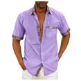thumbnail image 2 of Men's Plaid Printed Button Short Sleeve Shirts Men's Casual Fashion Short Sleeve Shirts2XL, 2 of 4