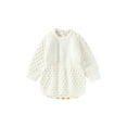 thumbnail image 1 of Bagilaanoe Newborn Baby Girl Knitted Rompers Long Sleeve Bodysuit 3M 6M 12M 18M Infant Fall One Piece Jumpsuit, 1 of 9