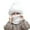 White, variant on lnmuld Solid Kids Pom Pom Fuzzy Trapper Hat Integrated Neck Warmer Windproof Winter Hat for Boys Girls Pink,One Size