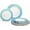 F. Imperial Aqua & Gold), variant on " OCCASIONS " 50 Plates Pack (25 Guests)-Heavyweight Wedding Party Disposable Plastic Plate Set -(25x10.5'' Dinner + 25x8'' Salad/Dessert) (Imperial in White & Silver Rim)