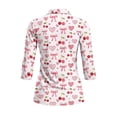 thumbnail image 3 of Uorisanigo Love Cherries Womens 3/4 Sleeve Golf Shirts Fashionable Relaxed Quick Dry Athletic Polo Shirts Comfortable Polyester Spandex Fabric Tennis Tops with Zipper Size L, 3 of 7