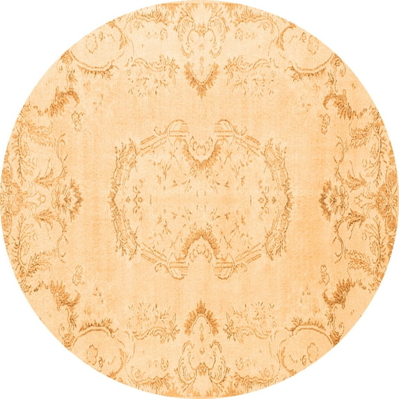 Ahgly Company Indoor Round Persian Orange Traditional Area Rugs, 7' Round